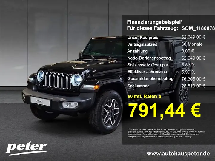 Wrangler Unlimited 2.0 4xe Plug-In Hybrid Hardtop Sahara Hardtop