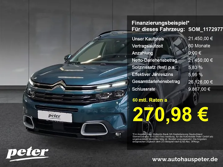 C5 Aircross BlueHDI 130 S&S EAT8 FEEL PACK Geschlossen