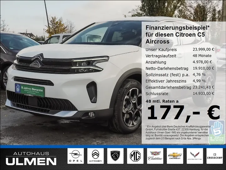 C5 Aircross Pure Tech 130 S&S EAT8 FEEL PACK Geschlossen
