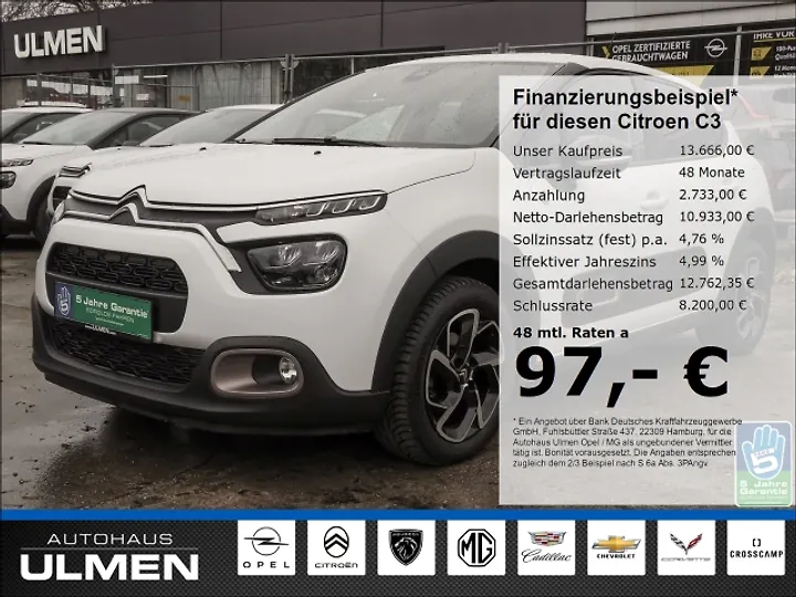 C3 Aircross PureTech 110 Stop & Start OPF SHINE Geschlossen