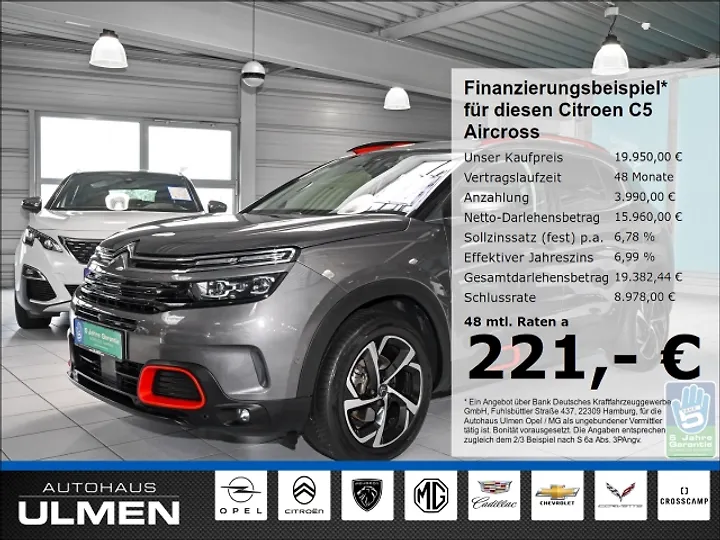 C5 Aircross Pure Tech 180 S&S EAT8 LIVE Geschlossen