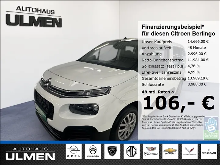 Berlingo 1.6 BlueHDi 100 XL EHZ Driver Workline Solution Kasten