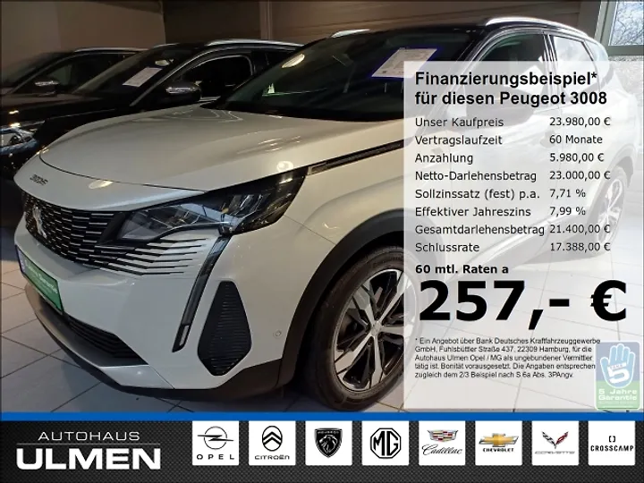 3008 PureTech 130 Stop & Start GPF EAT8 Active Pack Geschlossen