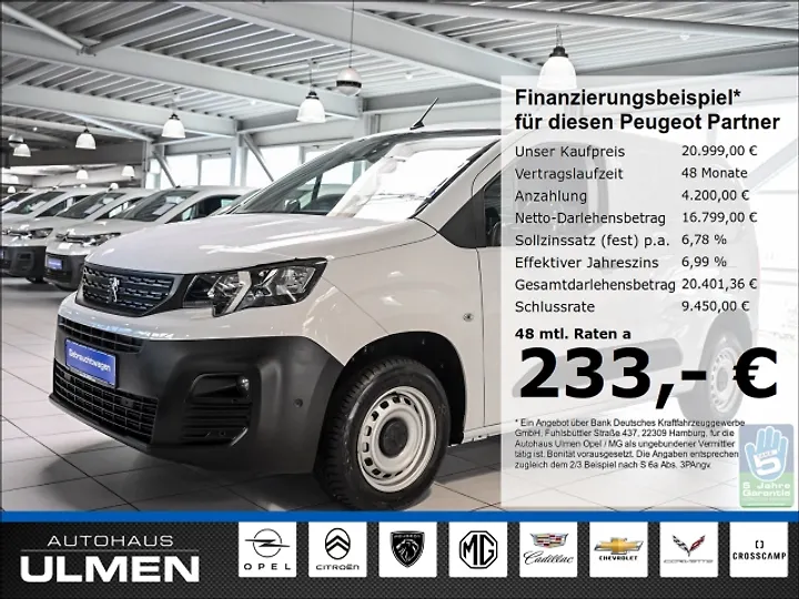 Partner 1.5 BlueHDi 100 L1 Kasten