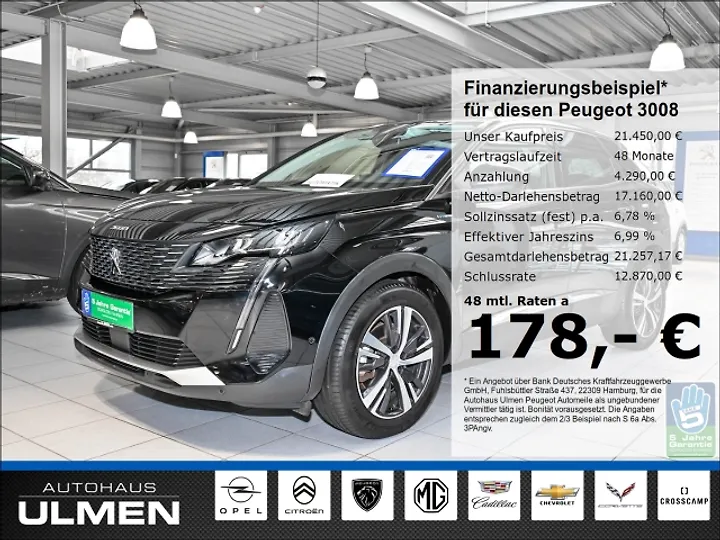 3008 PureTech 130 Stop & Start GPF EAT8 Active Pack Geschlossen