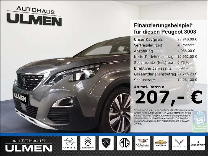 3008 PureTech 130 Stop & Start GPF EAT8 Active Business-Paket Geschlossen