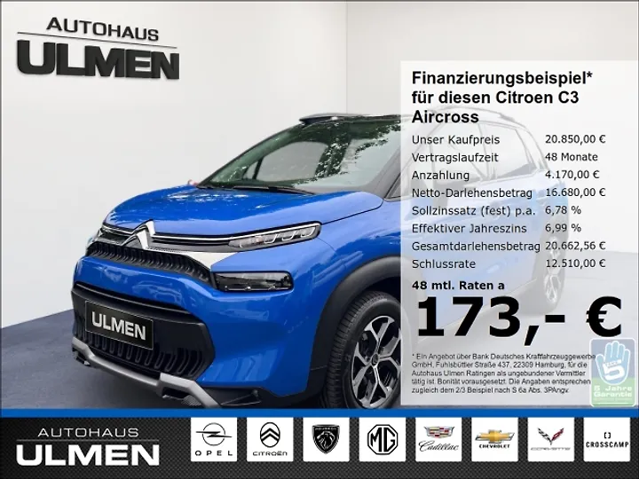C3 Aircross PureTech 130 Stop & Start EAT6 OPF SHINE Geschlossen