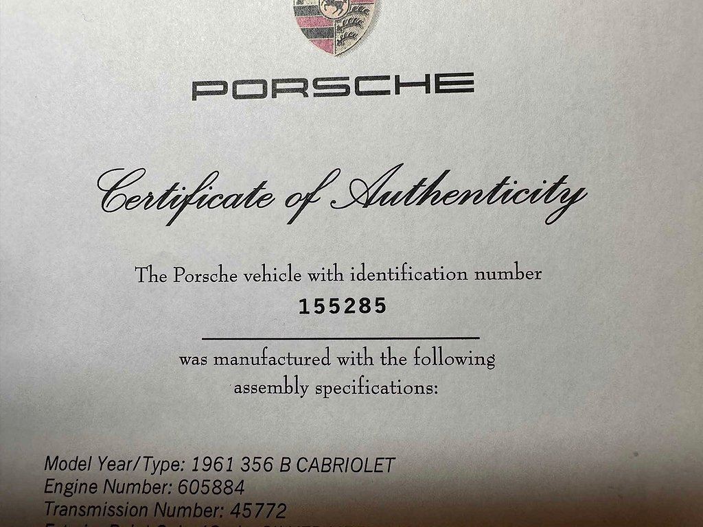 Porsche  356 b 1600 s cabriolet  matching nr  4g2a60tp42uomdbjzqobd